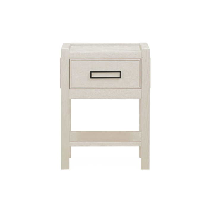 Soho White Oak Veneer 1 Drawer Bedside Table Furniture 