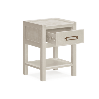Soho White Oak Veneer 1 Drawer Bedside Table Furniture 