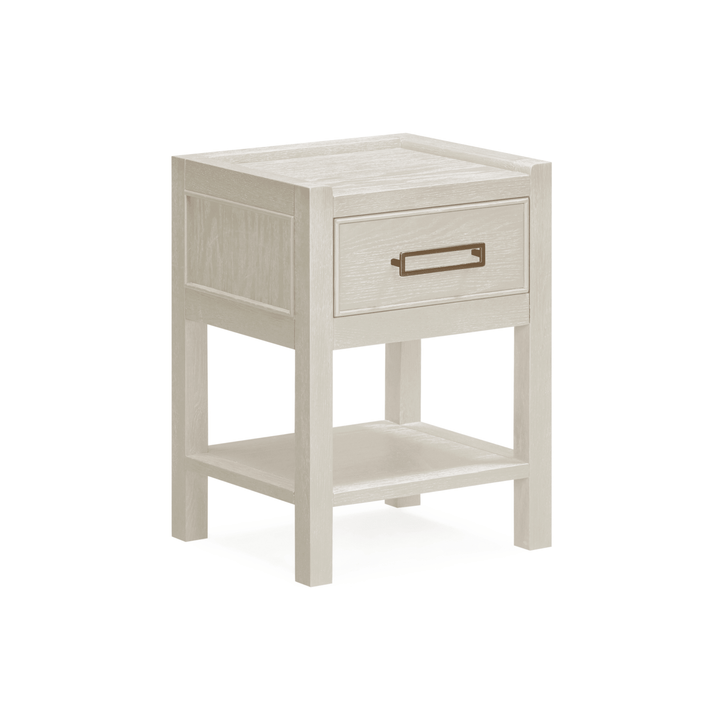 Soho White Oak Veneer 1 Drawer Bedside Table Furniture 