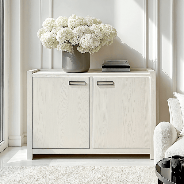 Soho White Oak Veneer 2 Door Sideboard Furniture 