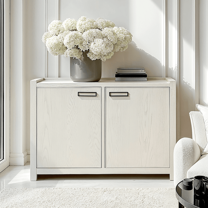 Soho White Oak Veneer 2 Door Sideboard Furniture 
