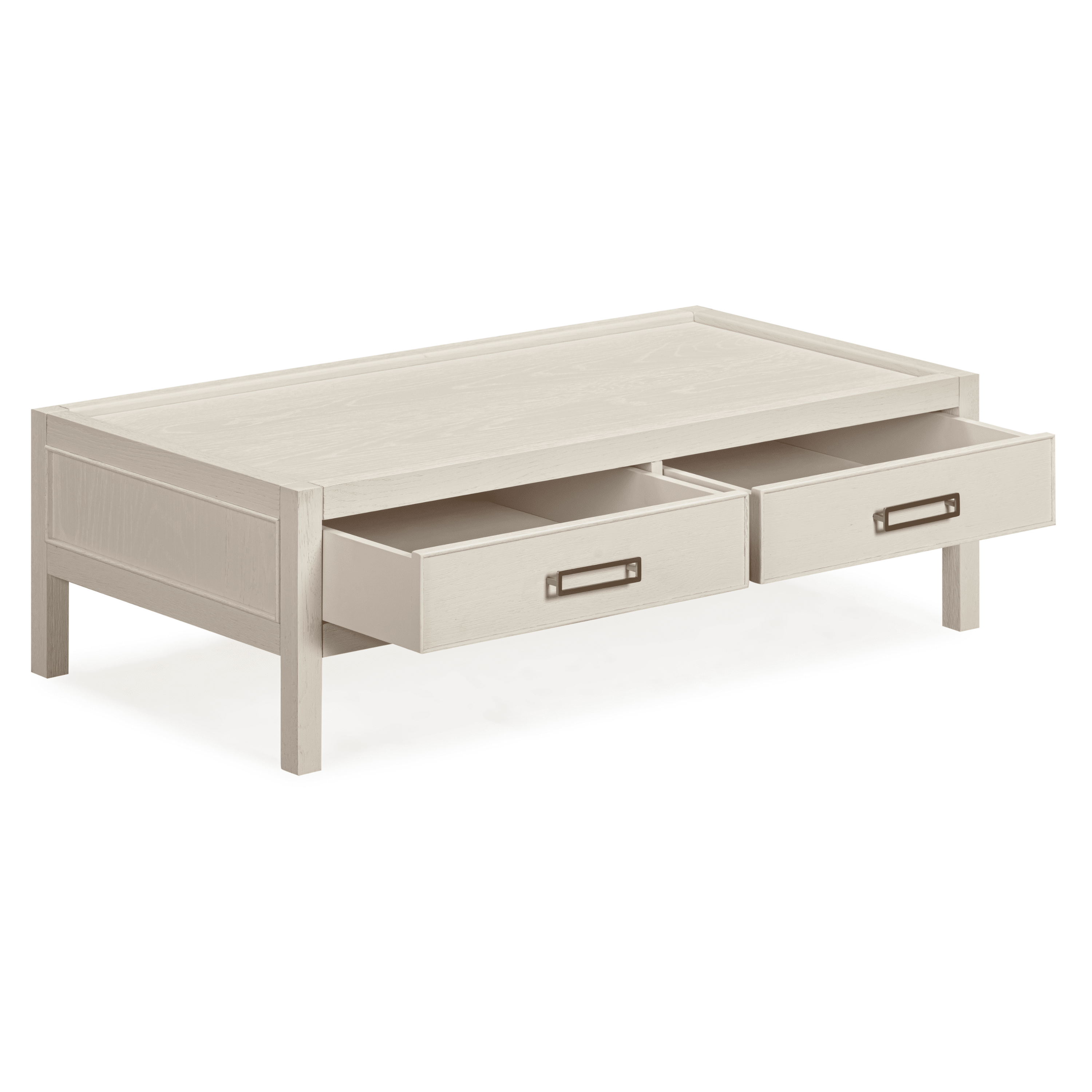 Soho White Oak Veneer 2 Drawer Coffee Table Furniture 