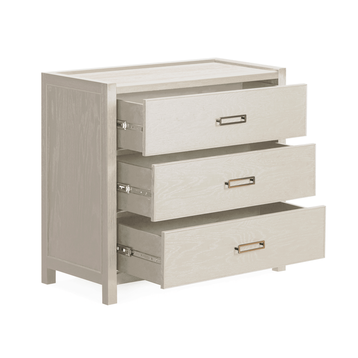 Soho White Oak Veneer 3 Drawer Chest Furniture 