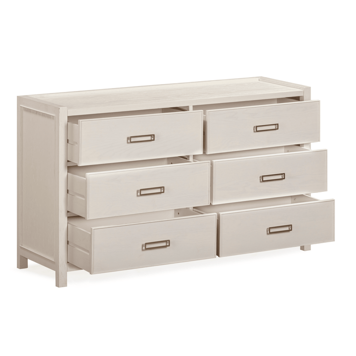 Soho White Oak Veneer 6 Drawer Chest Furniture 