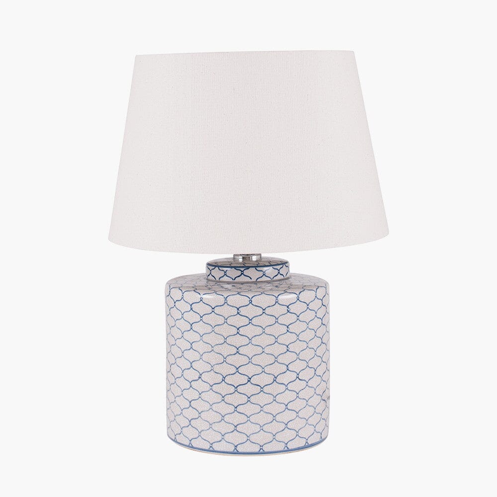 Solmere Blue & White Patterned Ceramic Table Lamp Lighting 