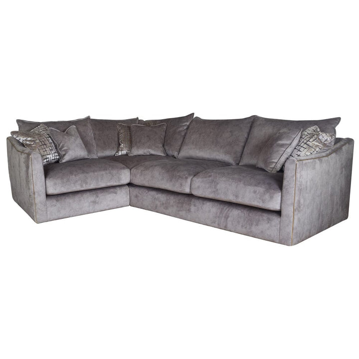 Sophia Pewter Velvet Sofa Range with Gold Piping MTO Sofa 