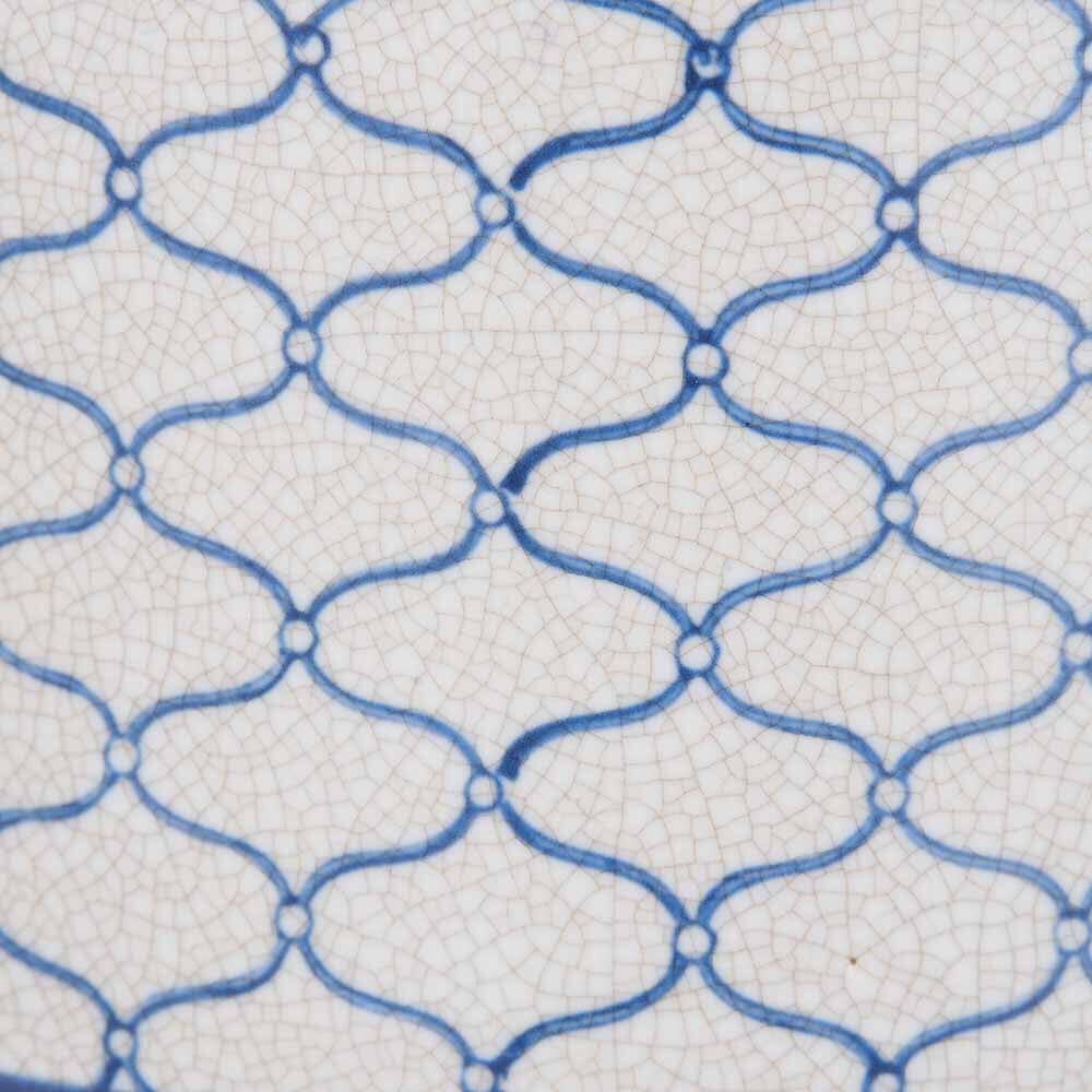 Soren Grey & Blue Ceramic Patterned Ginger Jar Accessories 