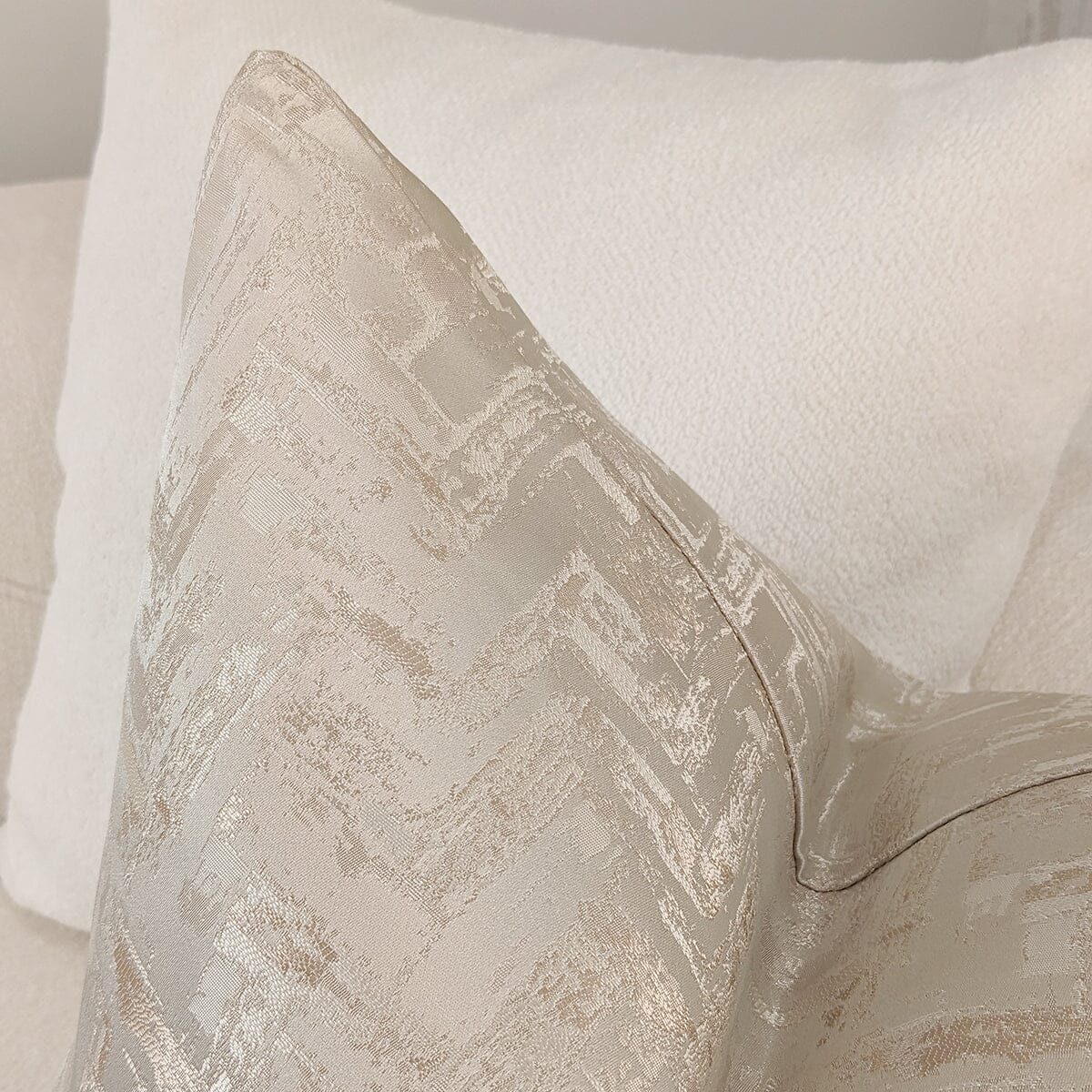 Sorrel Cream & Gold Metallic Abstract Patterned Cushion Cover - 50x50cm Textiles 