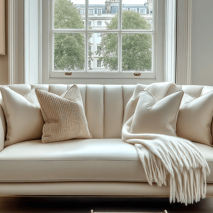Sotani Cream Woven Tasselled Throw Textiles 