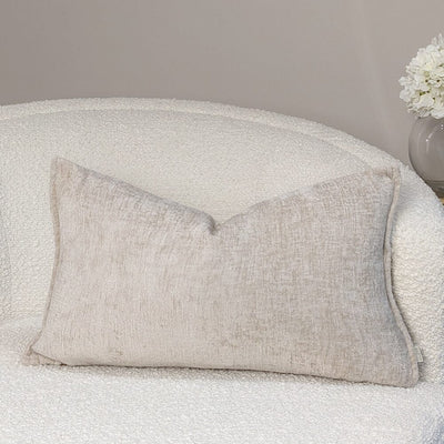 Soufle Cream Woven Cushion Cover with Oxford Border - 30x50cm