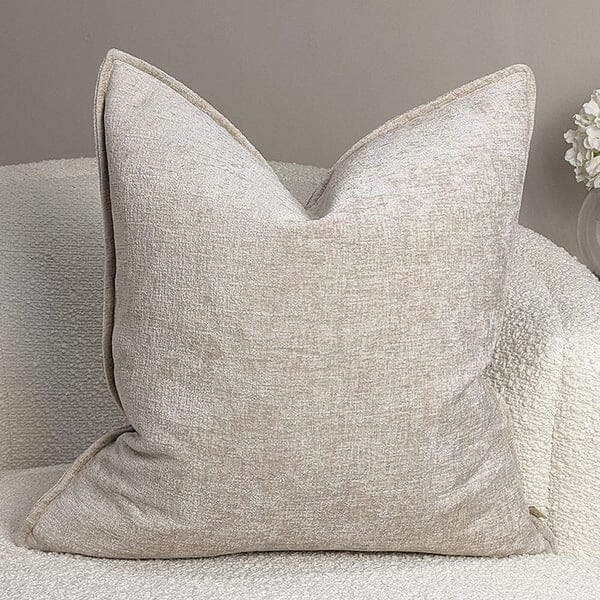 Souffle Cream Woven Cushion with Oxford Border- 43x43cm Textiles 