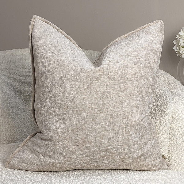 Souffle Cream Woven Cushion with Oxford Border - 50x50cm Textiles 