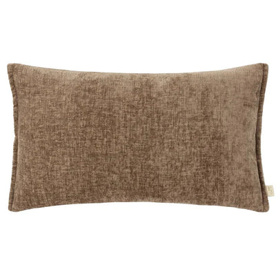 Souffle Taupe Woven Cushion Cover with Oxford Border - 30x50cm
