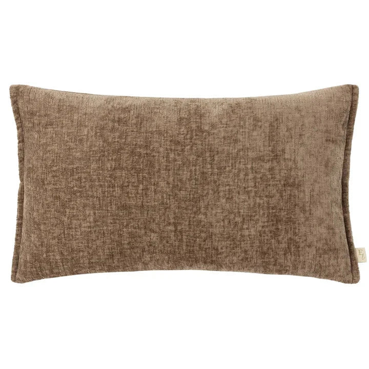 Souffle Taupe Woven Cushion Cover with Oxford Border - 30x50cm