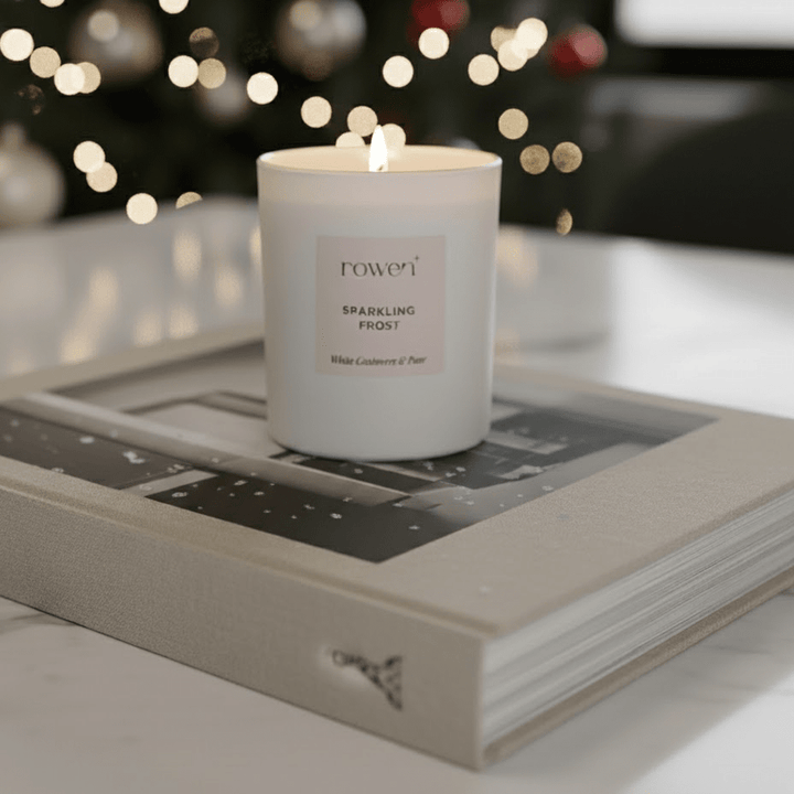Sparkling Frost White Scented Candle - White Cashmere & Pear Fragrance 