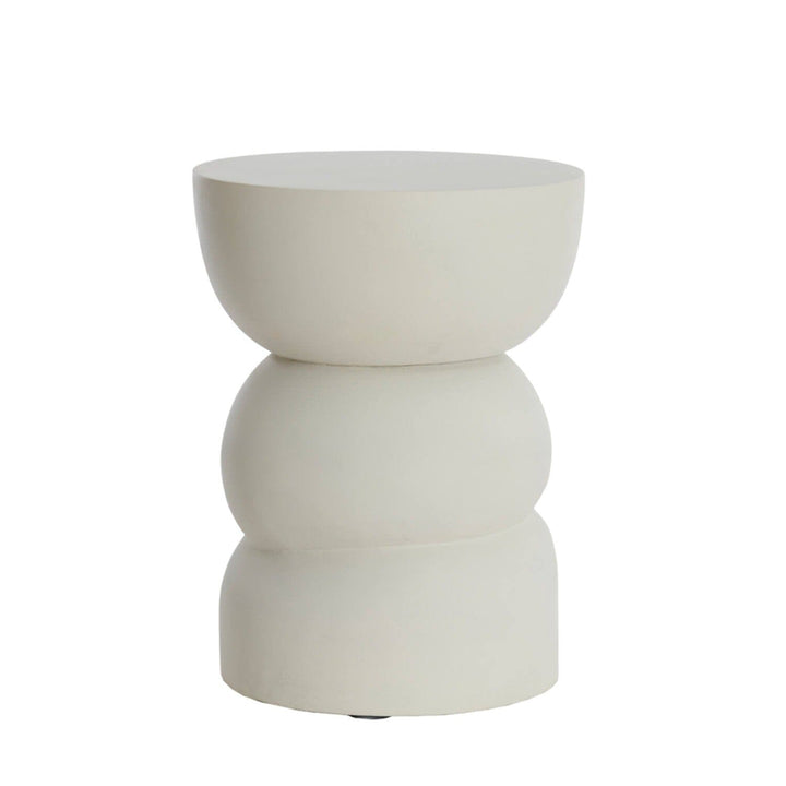 Stamford Cream Wood Abstract Side Table Furniture 