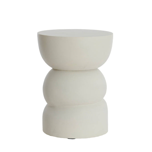 Stamford Cream Wood Abstract Side Table Furniture 
