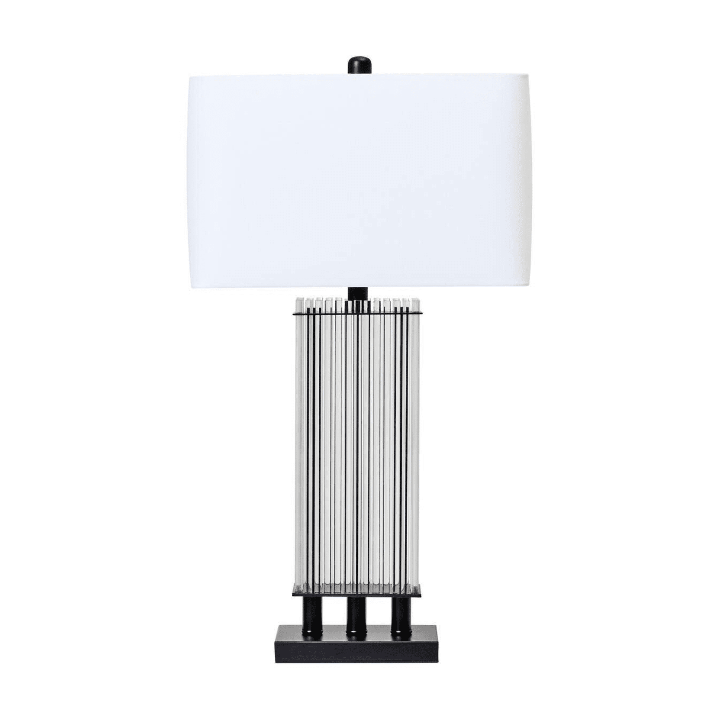 Stanton Black & Glass Table Lamp with White Shade Lighting 
