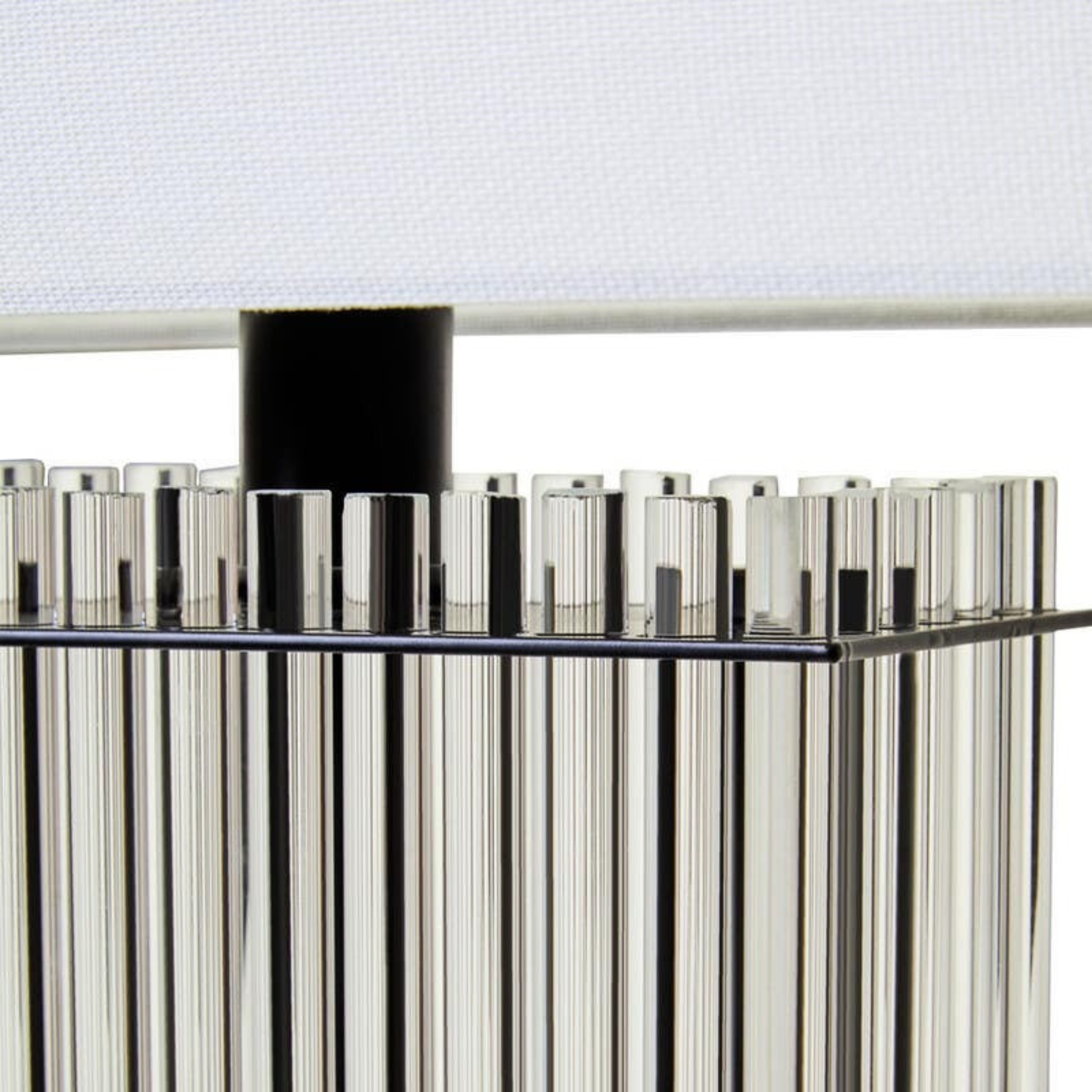 Stanton Black & Glass Table Lamp with White Shade Lighting 