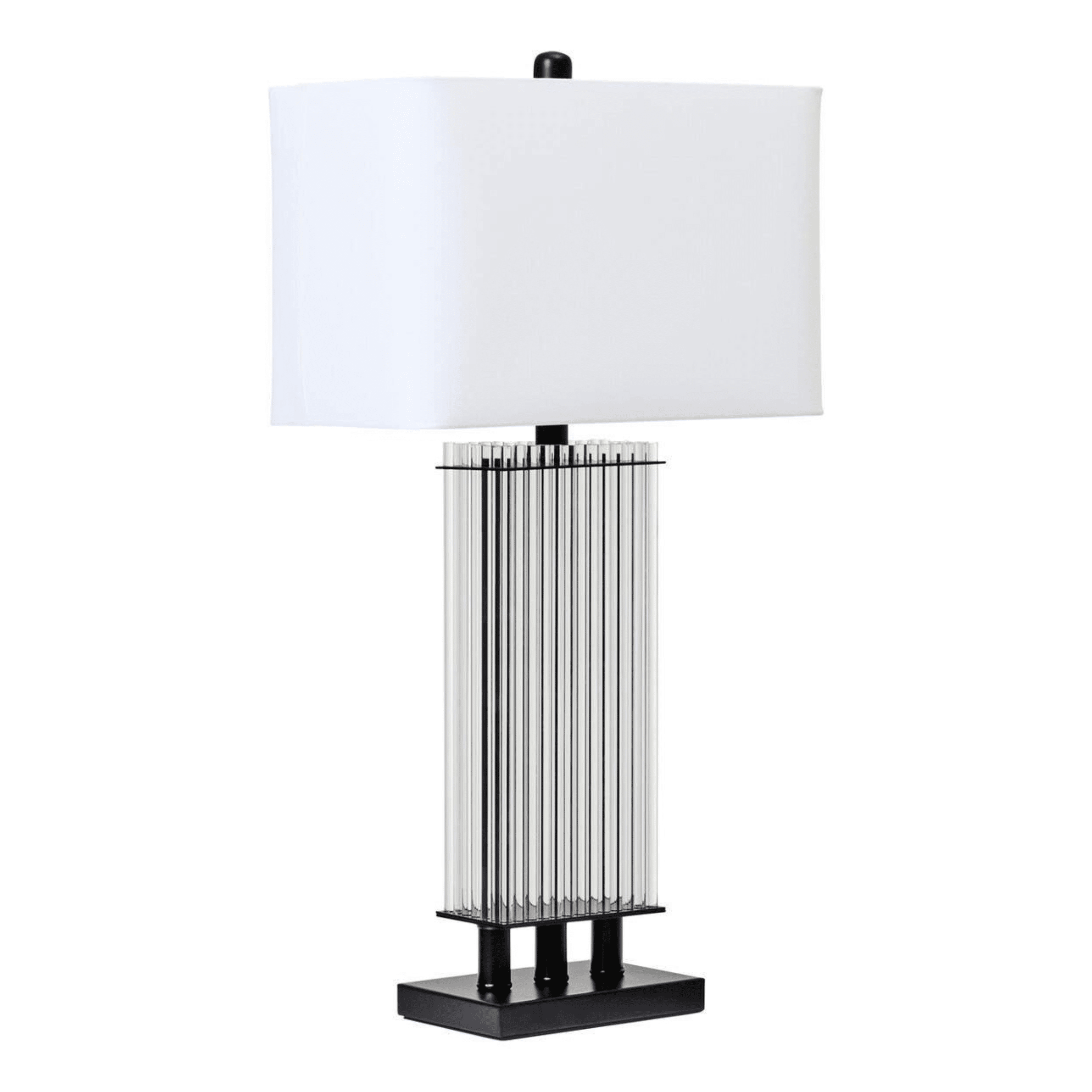 Stanton Black & Glass Table Lamp with White Shade Lighting 