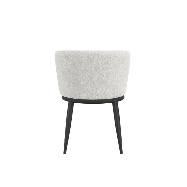 Stasi Off White Boucle Curved Dining Chair with Black Legs Furniture 