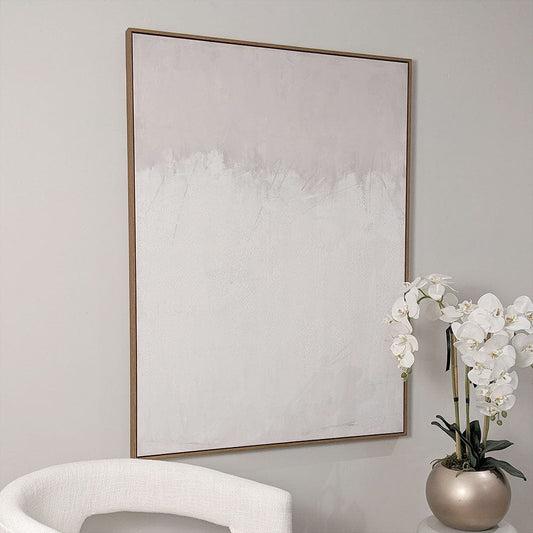 Stella Natural & White Large Framed Canvas Wall Art Accessories 