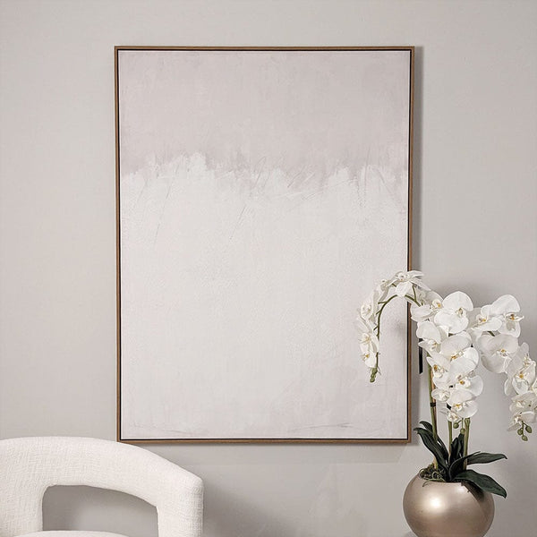 Stella Natural & White Large Framed Canvas Wall Art Accessories 