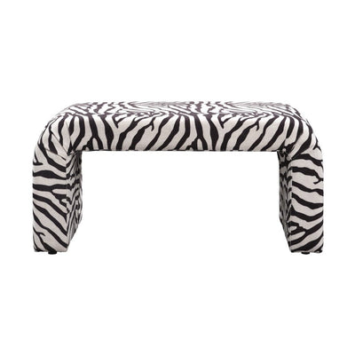 Sterling Monochrome Zebra Print Curved Bench Furniture 