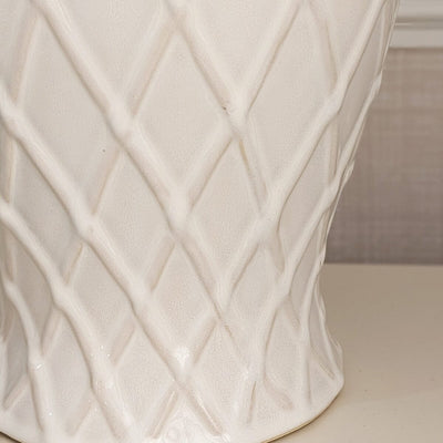 Stratford Ceramic Ginger Jar Lamp with Neutral Linen Shade Lighting 
