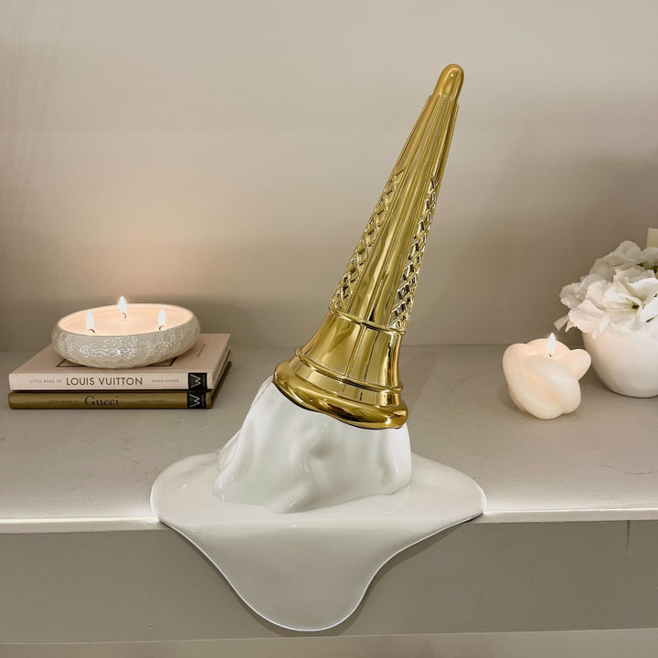 Sundae White & Gold Decorative Melting Ice Cream Ornament Accessories 
