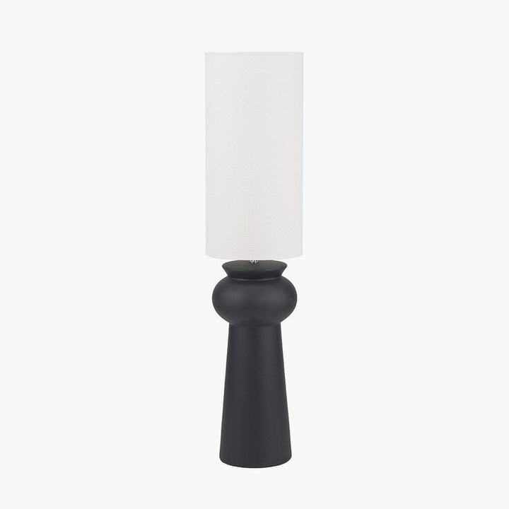 Susille Black Ceramic Floor Lamp with White Shade Lighting 