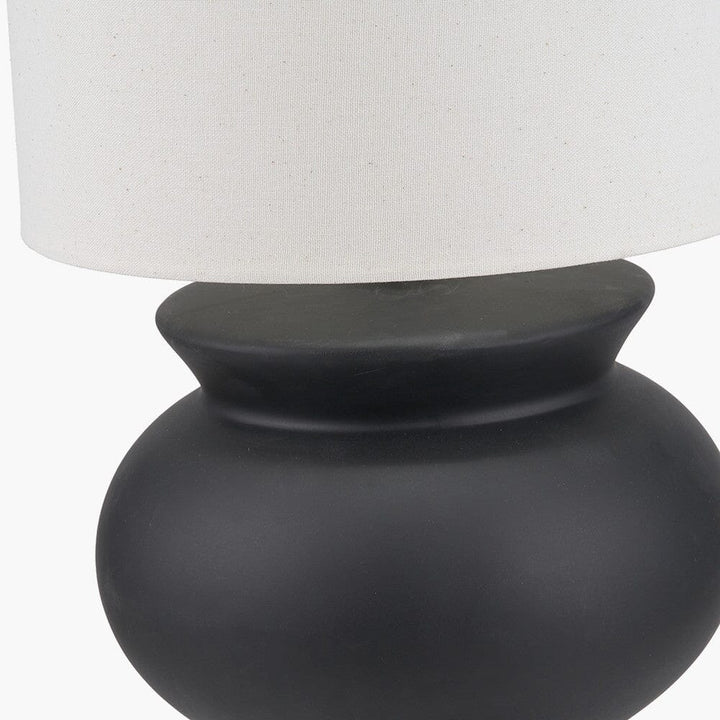 Susille Black Ceramic Floor Lamp with White Shade Lighting 
