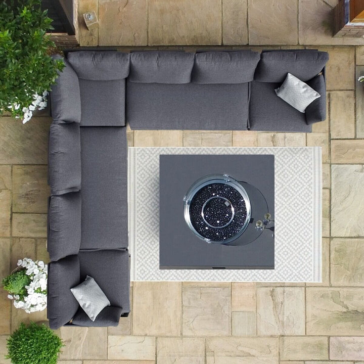 Sydney Charcoal Furniture Corner Sofa with Gas Fire Pit Table Furniture 
