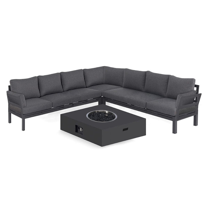 Sydney Charcoal Furniture Corner Sofa with Gas Fire Pit Table Furniture 