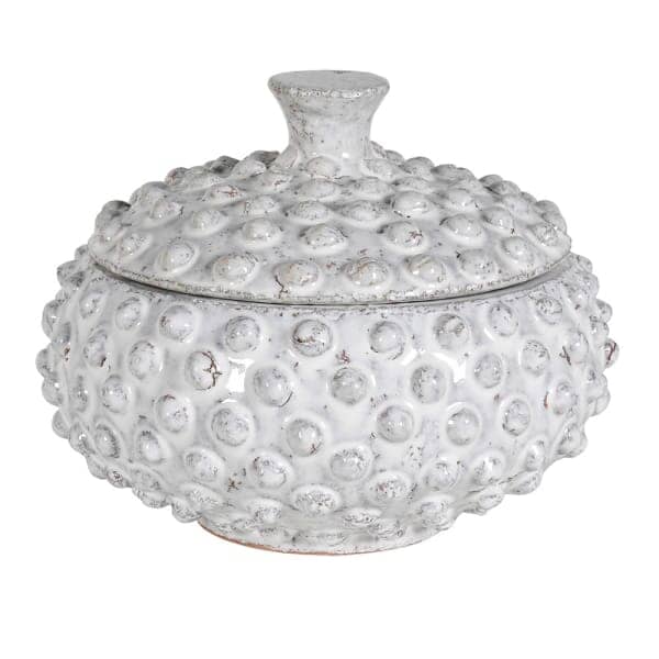 Sylvie White Bobbled Distressed Decorative Jar Accessories 
