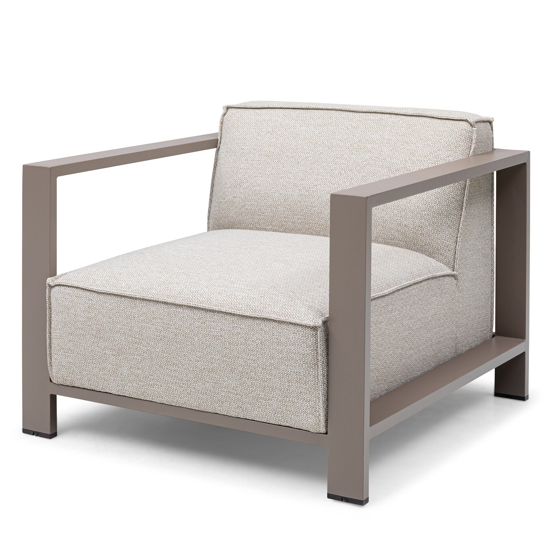 Syros Outdoor Latte & Cream 3 Seater Sofa & Chairs Lounge Set Outdoor 