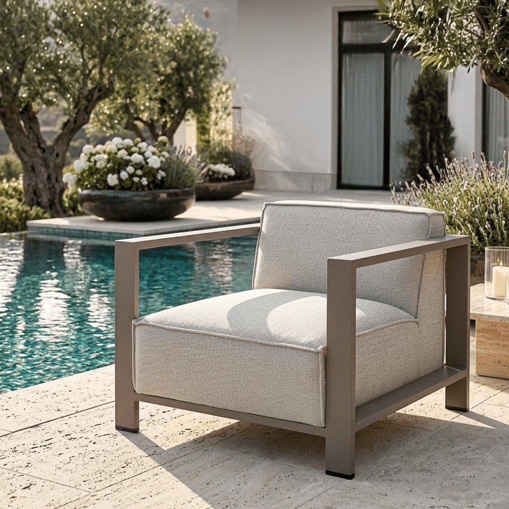 Syros Outdoor Latte & Cream Chair Outdoor 