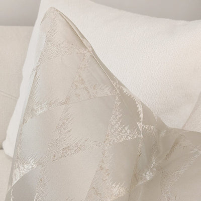 Tacoma Cream & Gold Geometric Metallic Cushion Cover - 50x50cm Textiles 