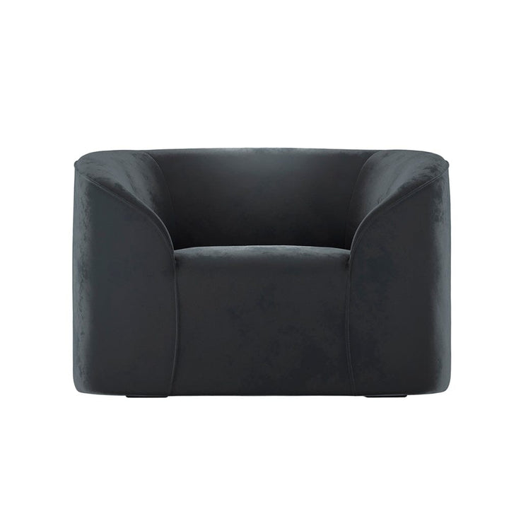 Tadley Black Velvet Curved Accent Chair Furniture 