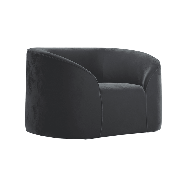 Tadley Black Velvet Curved Accent Chair Furniture 