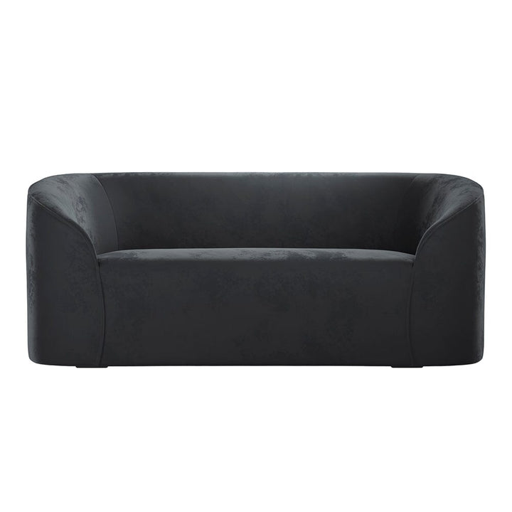 Tadley Black Velvet Curved Accent Sofa MTO Sofa 