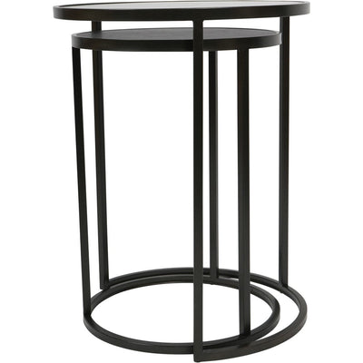 Tamara Black & Glass Set of 2 Nesting Side Tables Furniture 