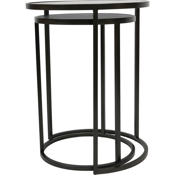 Tamara Black & Glass Set of 2 Nesting Side Tables Furniture 