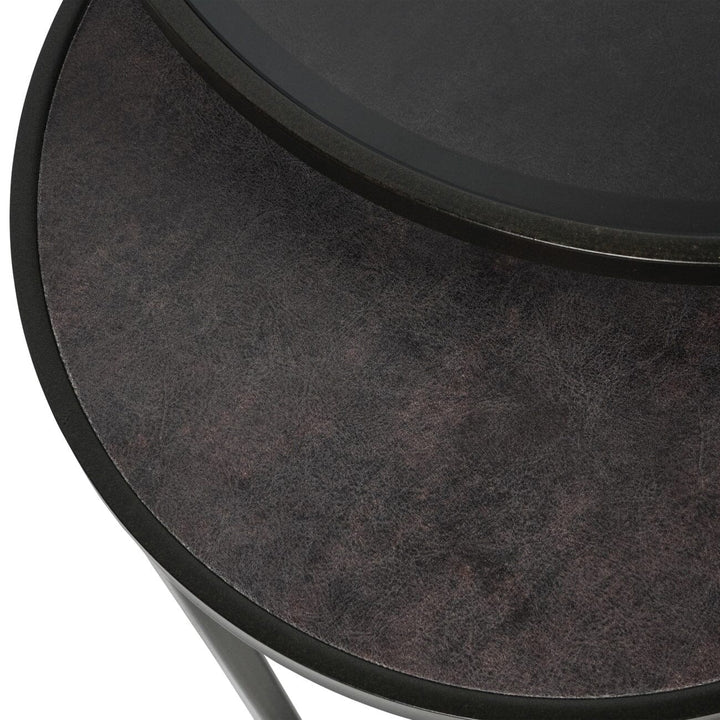 Tamara Black & Glass Set of 2 Nesting Side Tables Furniture 