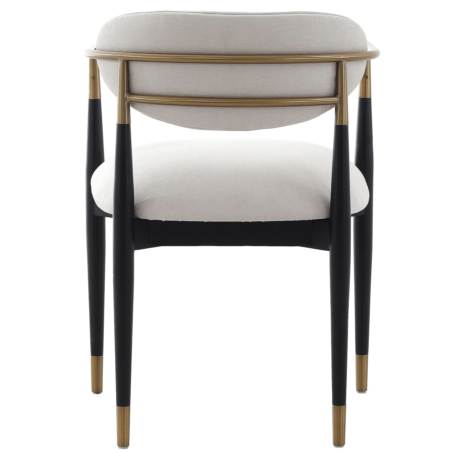 Tamara Cream & Black Dining Chair with Gold Accent Furniture 