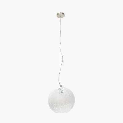 Tamsin Glass White Speckled Pendant Ceiling Light Lighting 