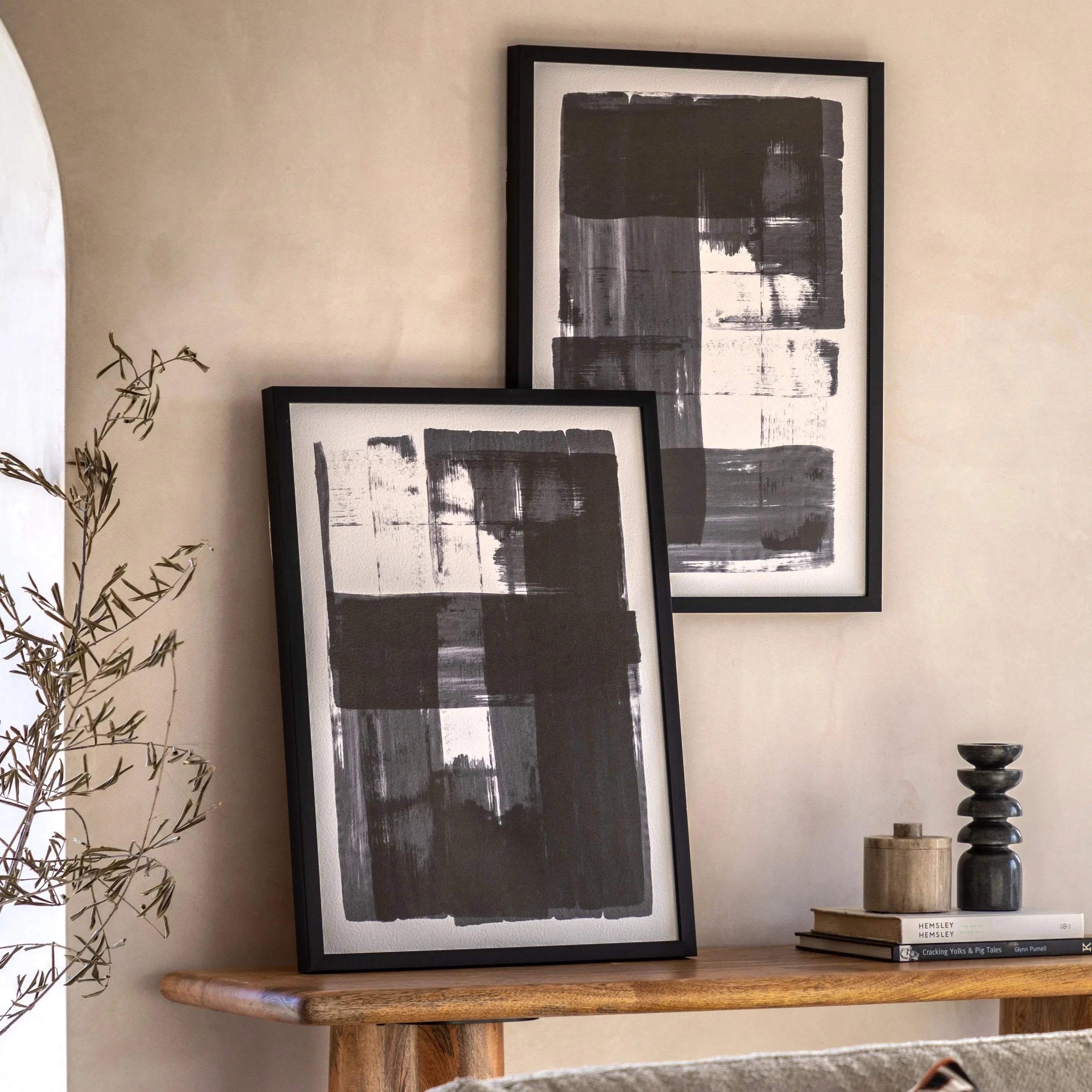 Tara Monochrome Framed Wall Art - Set of 2 Accessories 
