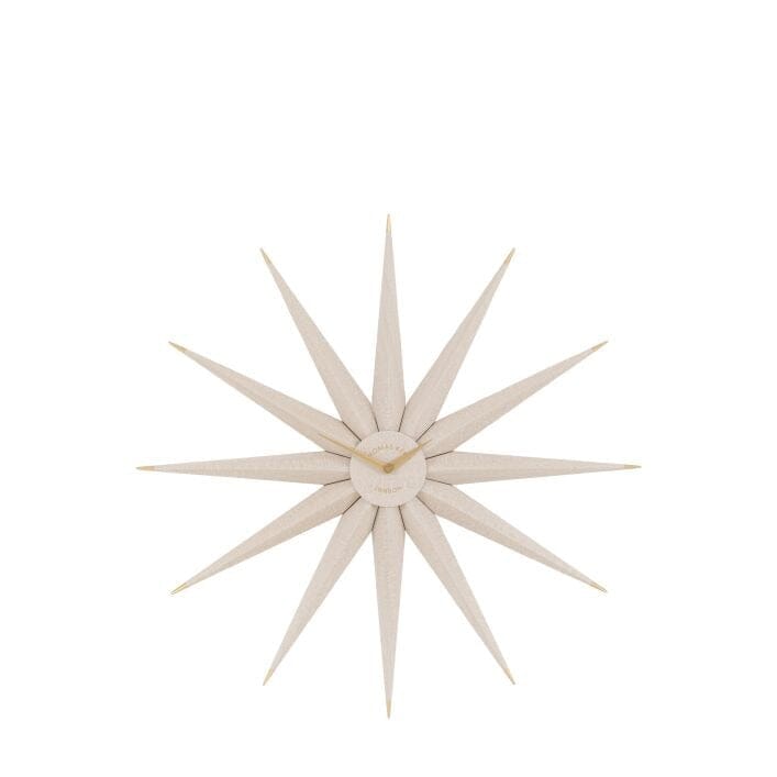 Tatler Neutral Metal Star Wall Clock with Gold Accents Accessories 