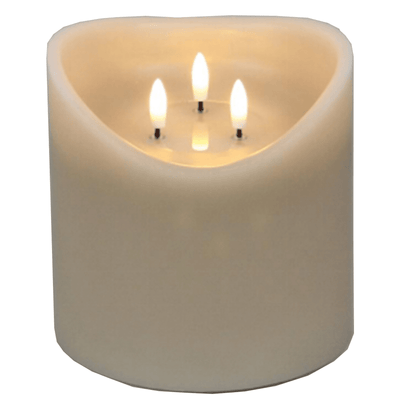 Taupe Realistic 3 Wick LED Candle- 15cm Accessories 
