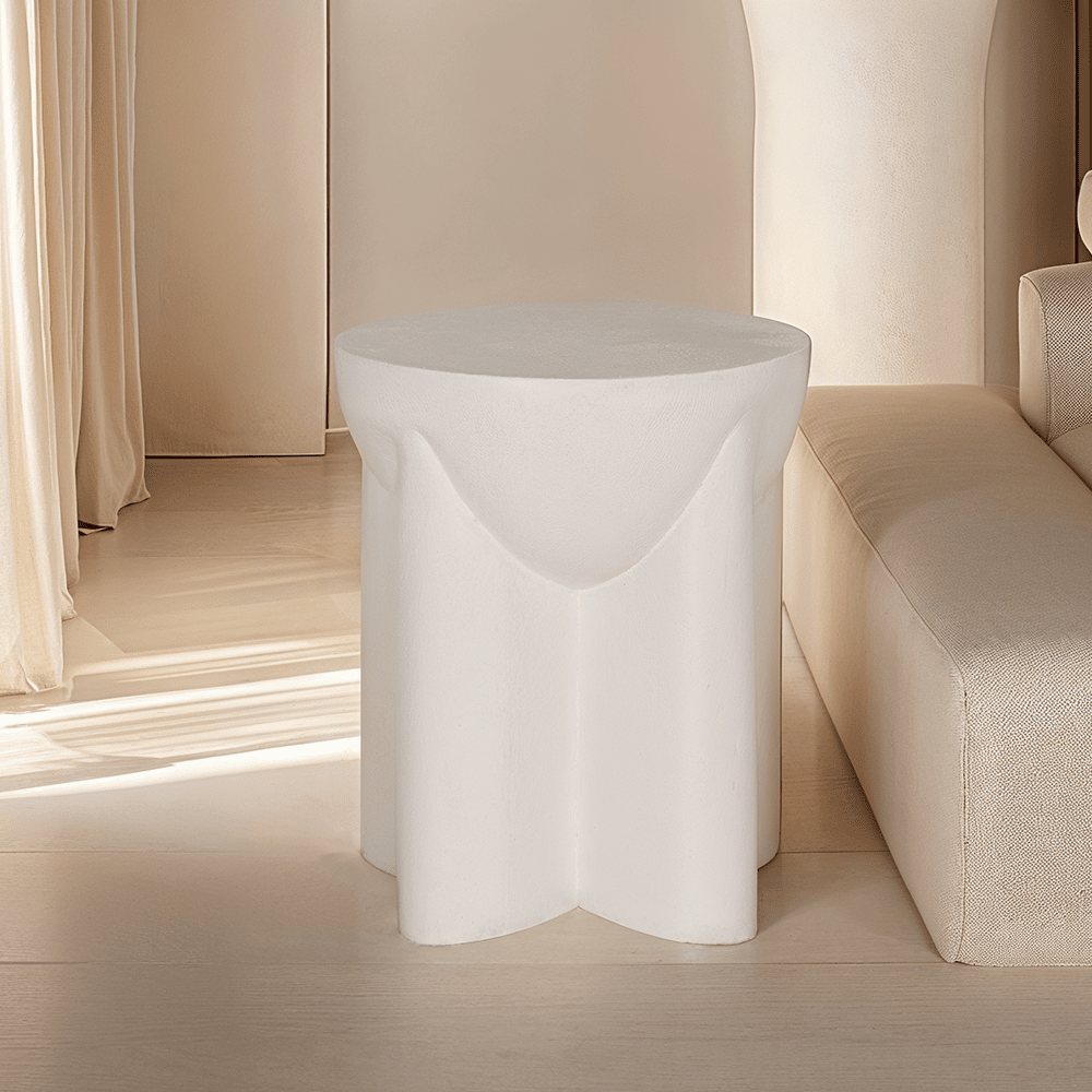 Tehran White Round Side Table – Rowen Homes